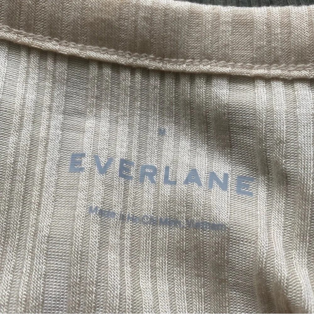 EVERLANE‎ The Open Back Rib Maxi Short Sleeve Dress Cream Ruffle Crew Neck - Picture 5 of 5